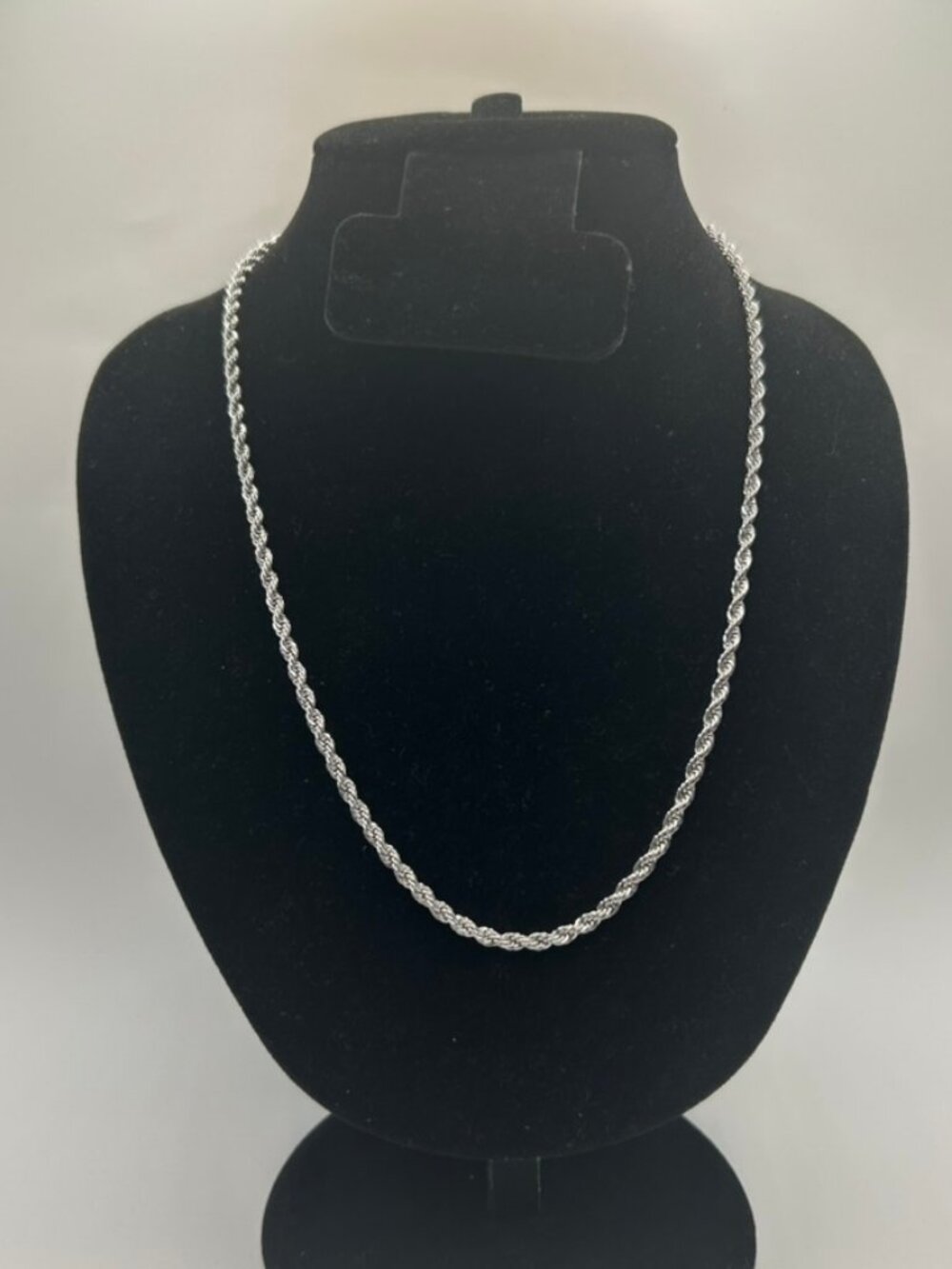 Real 925 Silver Rope Chain Necklace 3mm 22 Inch Plated Mens Bold Clean Lifetime